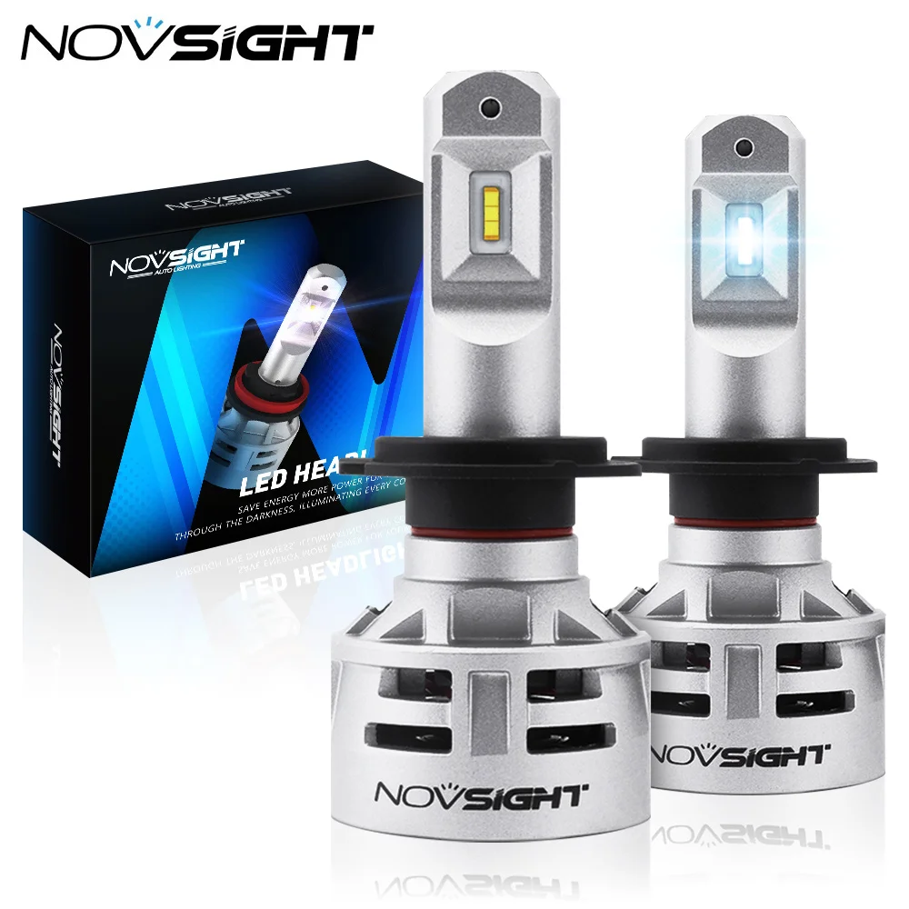 

NOVSIGHT H7 LED Auto Super Bright Headlamp H11 H8 H9 H4 9005 HB3 9006 HB4 Car Headlight Bulbs Plug and Play Light bulbs on Cars