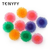 10pcslot colorful pvc pet cat toys arbutus ball toys interactive kitten squeezes thorn ball soft chewing toy pet supplies