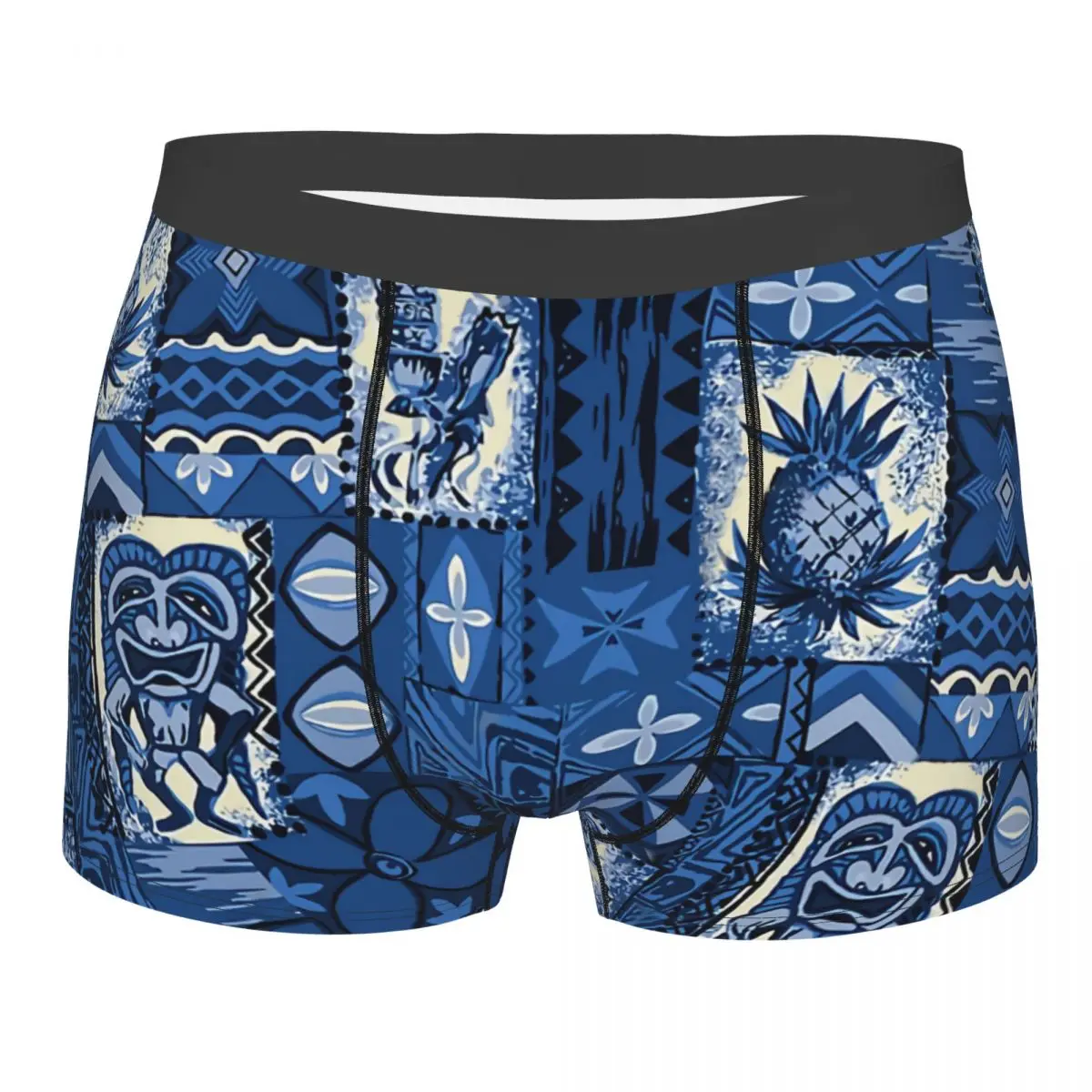 

Pomaikai Tiki Hawaiian Vintage Tapa Indigo Man's Boxer Briefs Underwear Highly Breathable Top Quality Sexy Shorts Gift Idea