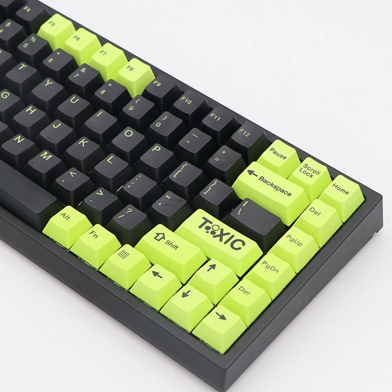 130 Keys Toxic Theme Cherry Profile Keycaps Custom PBT Keycaps For Cherry Mx Mechanical Gaming Keyboard
