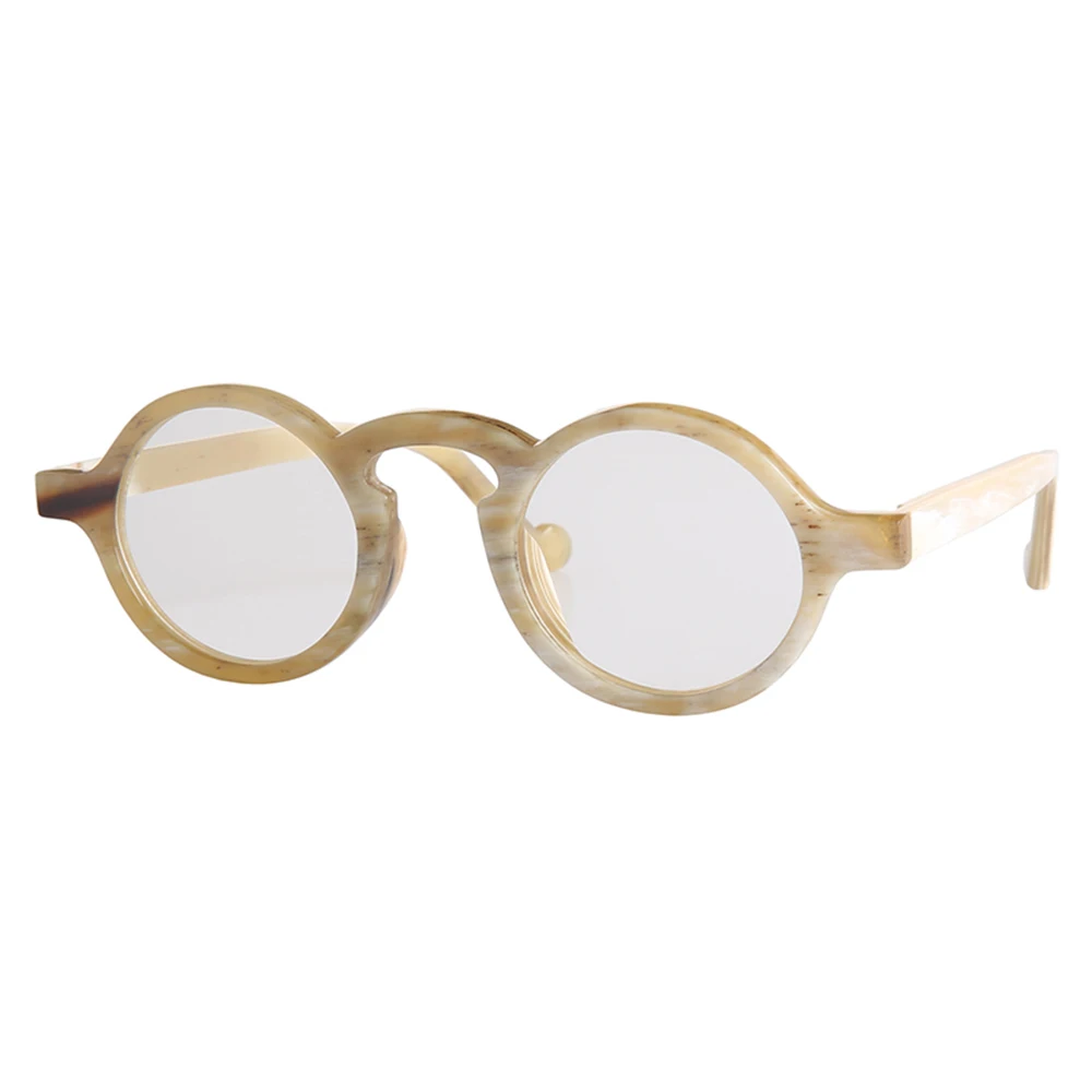 

Круглые классические очки большого размера ручной работы для близорукости роскошные очки с натуральным рогом для мужчин и женщин