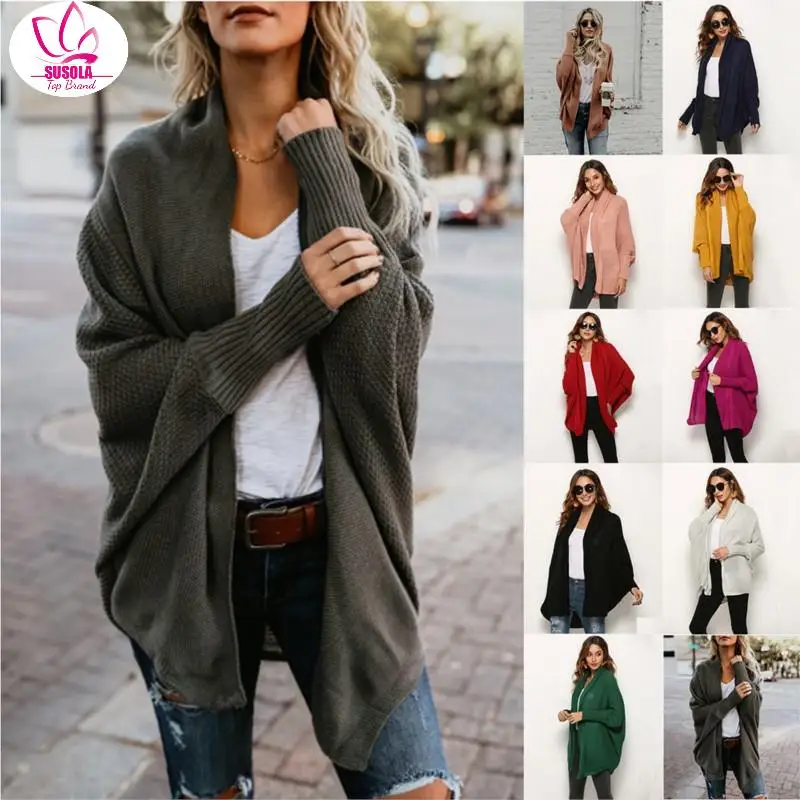 

Lady Autumn Winter Knitted Cardigan For Women Long Sleeve Trend Loose Korean Ladies Sweaters Vintage Cardigan Knit Coat Femme