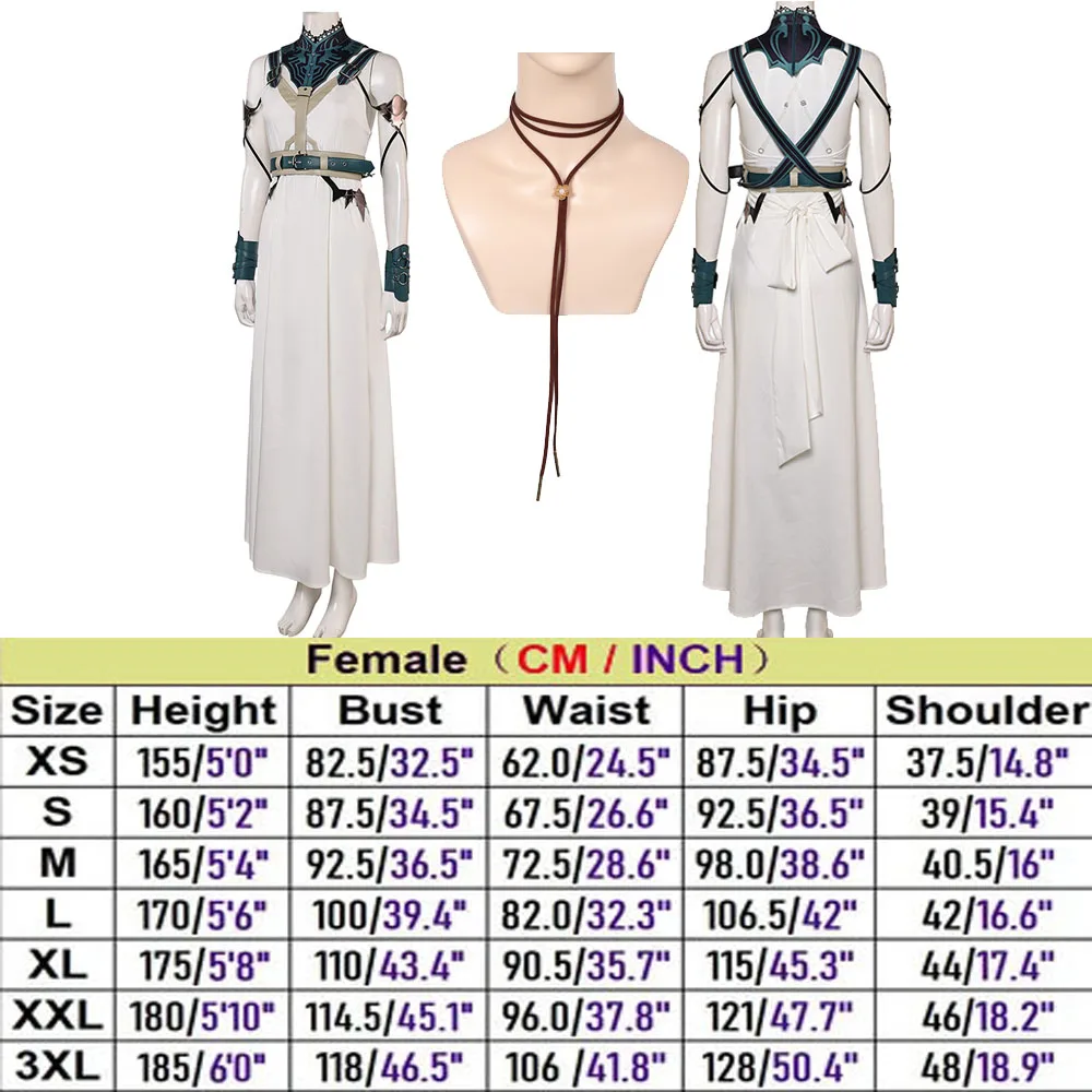 Платье для косплея Aerith ожерелье с поясом женская одежда костюм финальной игры