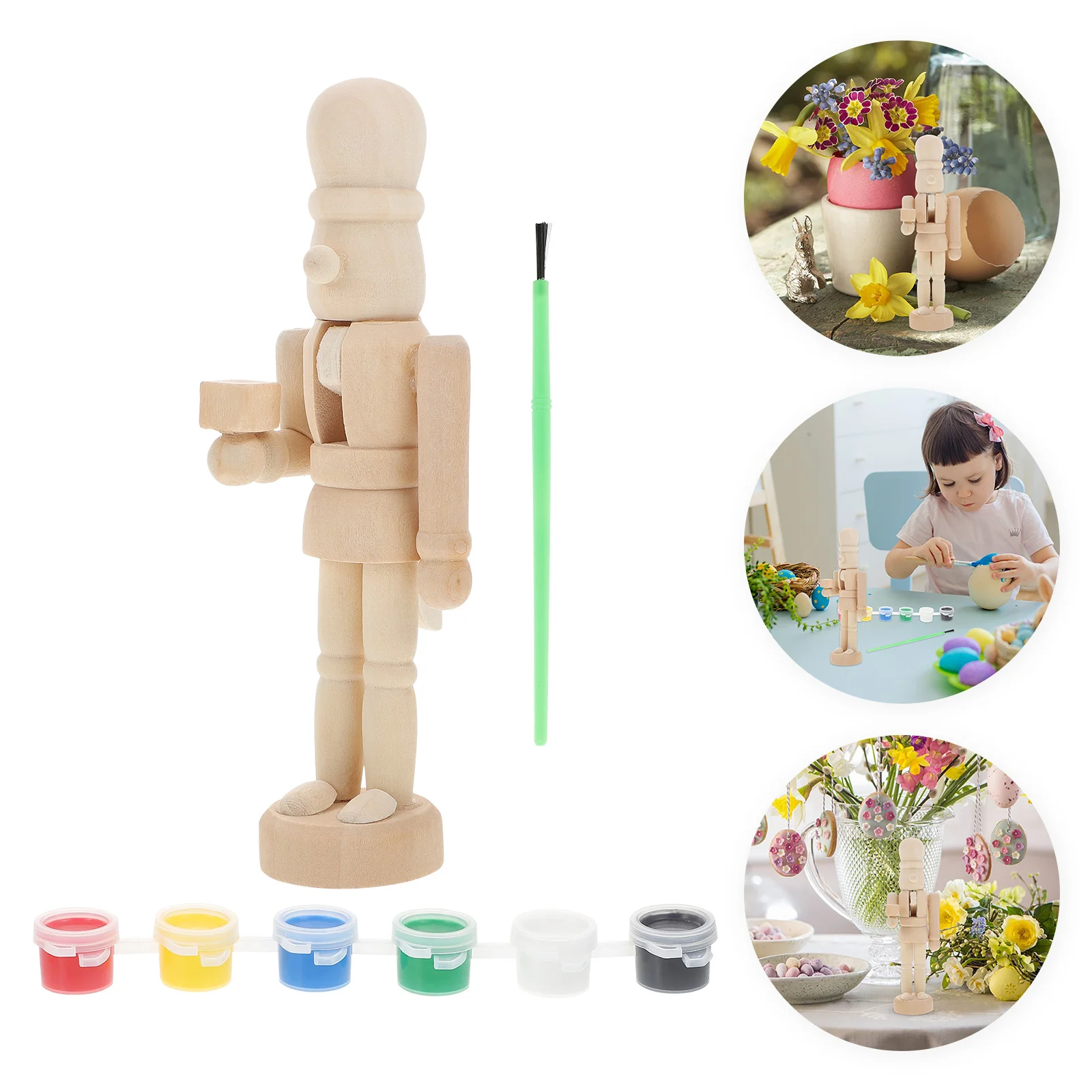 

Nutcracker Christmas Wooden Ornaments Decor Figures Soldier Diy Nutcrackers Craft Decorations Unpainted Tree Unfinished