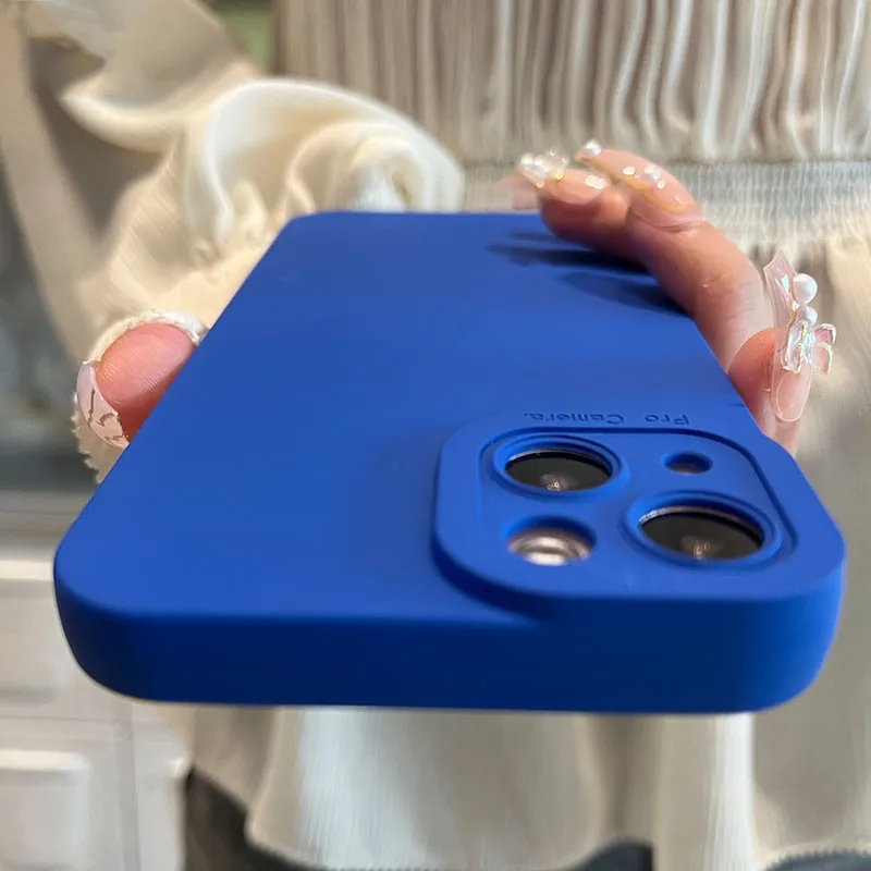 

Luxury Camera Lens Protection Liquid Silicone Case For iPhone 13 12 11 14 Pro Max Mini XS X XR 7 8 14Plus Shockproof Matte Cover