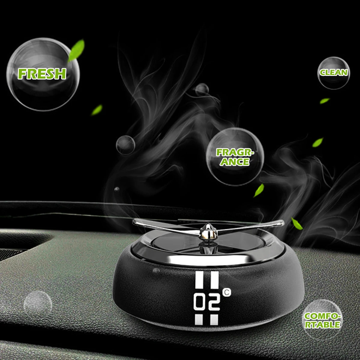 

Car Air Freshener Solar Powered Rotatable Air Aroma Diffuser Automotive Essential Oil Diffuser Perfume Car Ornament Air Purifier