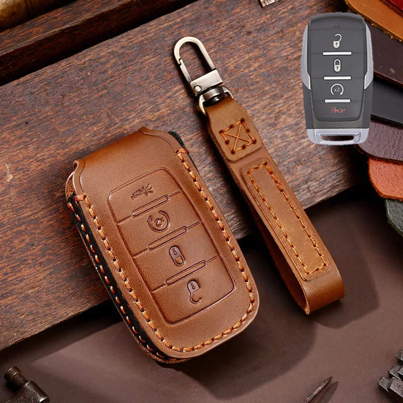 Чехол для автомобильного ключа, из натуральной кожи