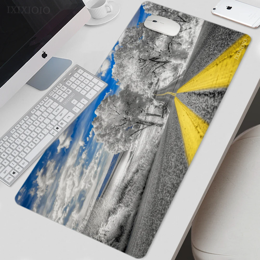 

Highway Scenery Mouse Pad Gamer XL New HD Computer Mousepad XXL Mechanical Keyboard Pad Office Natural Rubber Desktop Mouse Pad