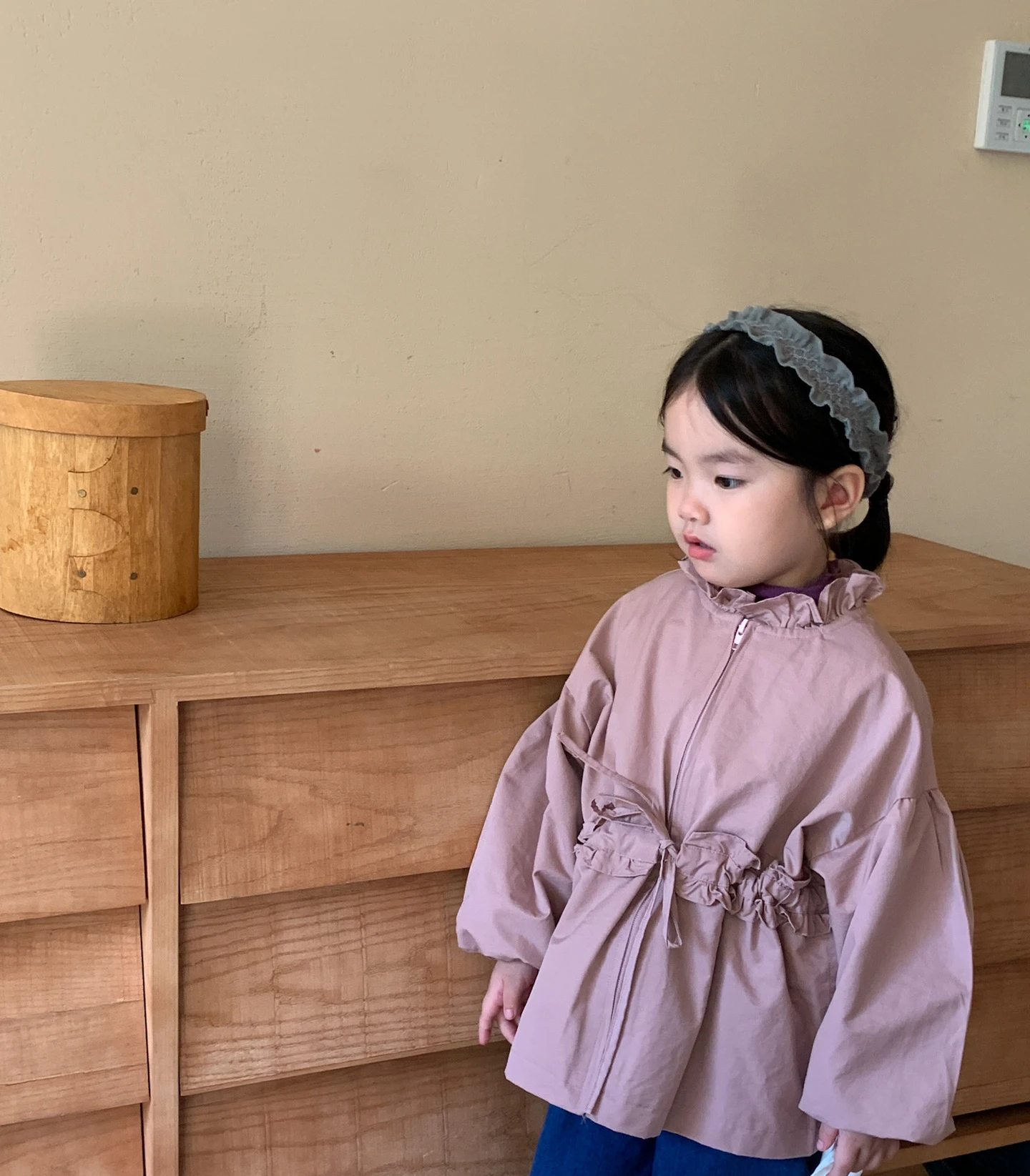 

Coat Autumn New Korea Korean Lovely Sweet Waist Retraction Lace Girls Windbreaker Childrens Clothing Soild Zipper