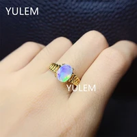 jewelry 925 silver facet opal ring for daily wear 8mm6mm natural australia opal silver ring fashion silver opal jewelry