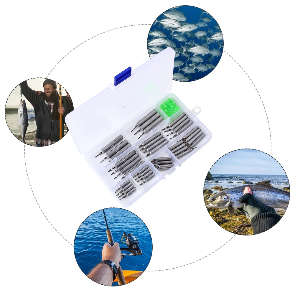 Набор грузил для рыбной ловли Slim Drop Shot из металла на 90 штук разных размеров для пруда, озера, ручья и реки.