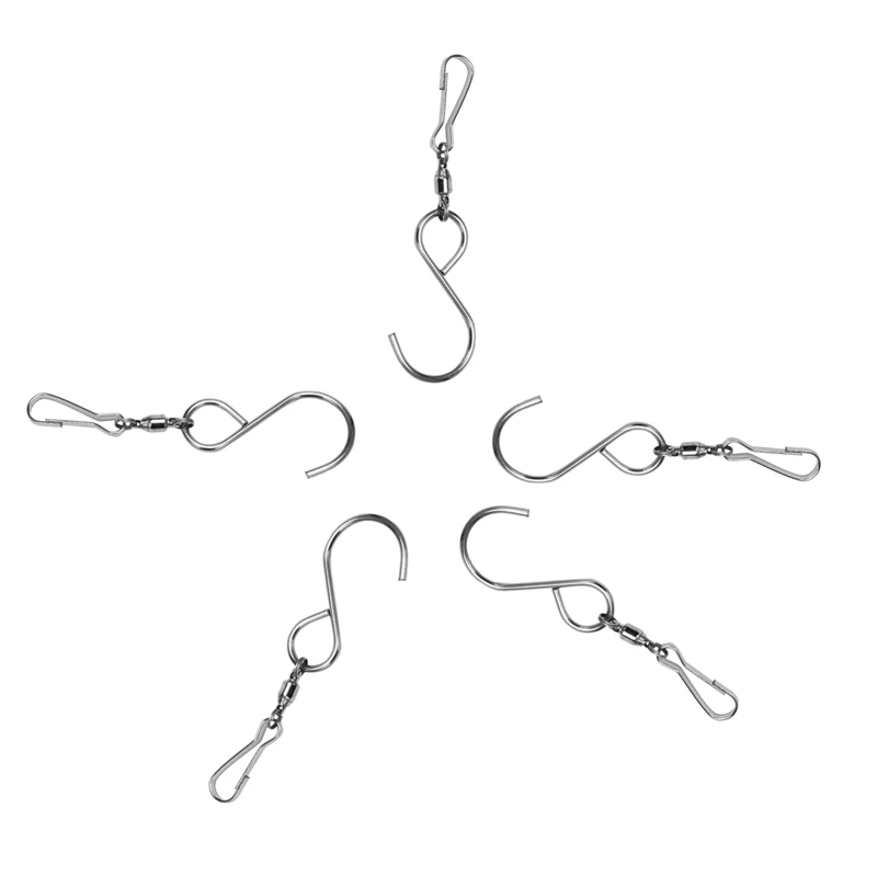 Вращающиеся крючки с клипсой из нержавеющей стали для ветряных спиннеров, кристаллических вихрей и других украшений на вечеринки.