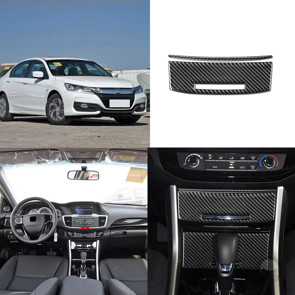 

Натуральное углеродное волокно для Honda Accord 2014-2017, автомобильный ящик для хранения, декоративная панель, декоративные наклейки, аксессуары для модификации автомобиля