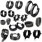 Черное кольцо из нержавеющей стали в стиле панк для мужчин пирсинга круглые серьги нейтральные серьги для женщин мужчин модные ювелирные изделия для вечерние серьги унисекс