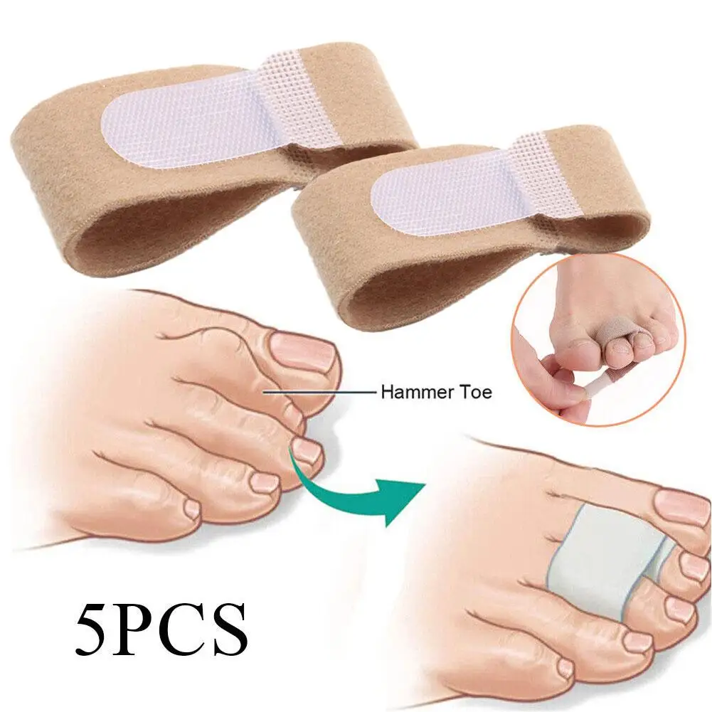 

1Pc Broken Toe Wraps Cushioned Bandages Hammer Toe Separator Splints Finger Straightener For Hammer Toes,Crooked Toes P7Y2