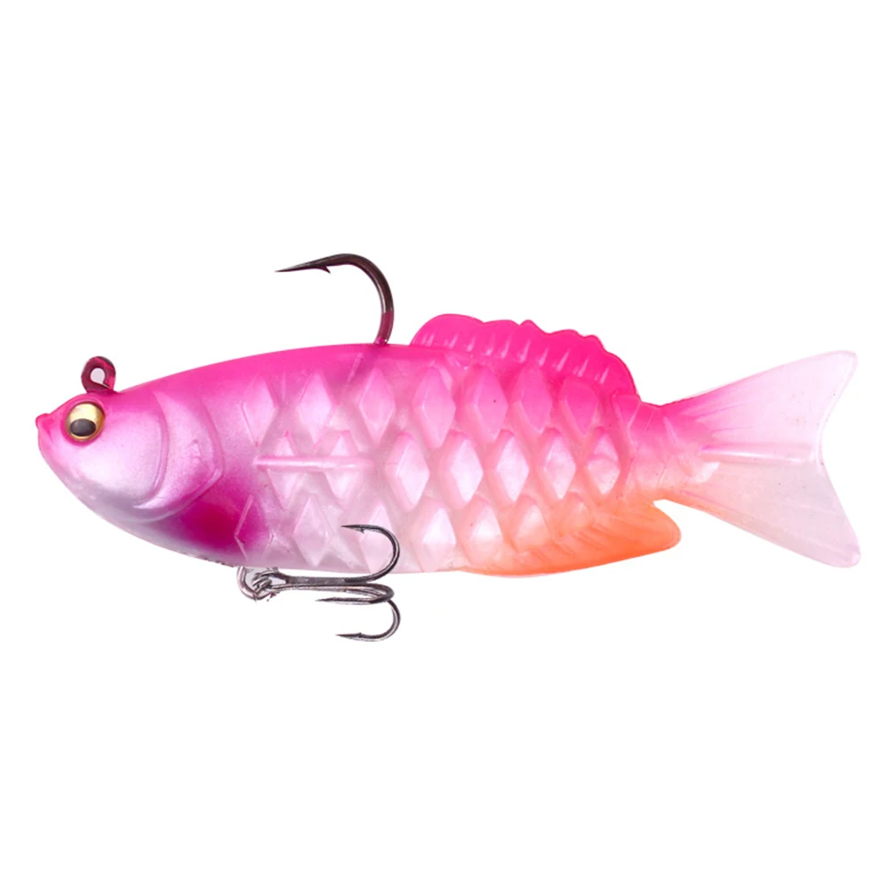 

6pcs Outdoor Sports Bass Reusable Trout Simulation Multi Jointed Segment Sea 3D Eyes With Hook Hard Bait Fishing Lure Set