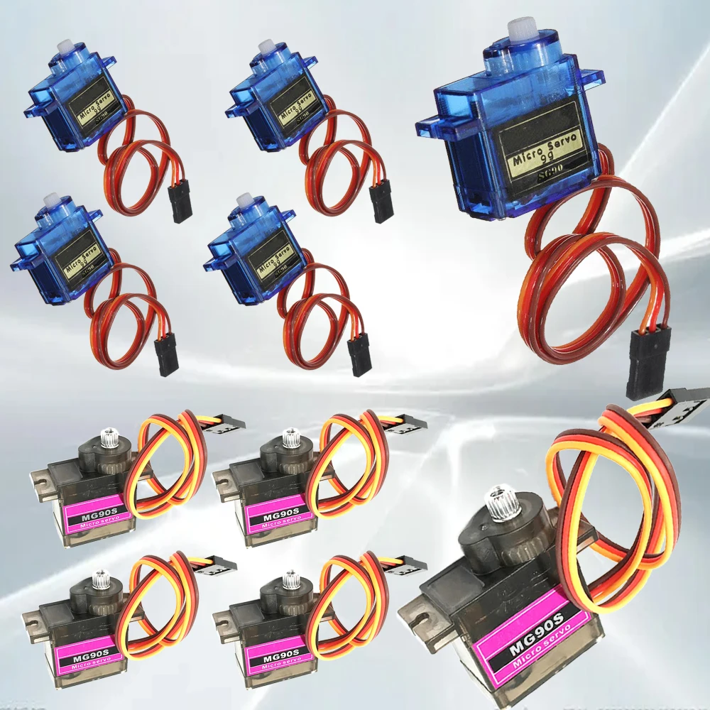 

Micro gear micro servo MG90S Sg90 metal gear 9g 1.6kg micro RC250 aircraft 450 helicopter, robot helicopter car ship model