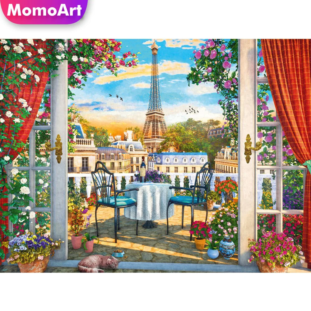 

Алмазная мозаика MomoArt с вышивкой, картина с цветами, стразы, полноразмерная мозаика для сада, ландшафта, Настенный декор, новое поступление