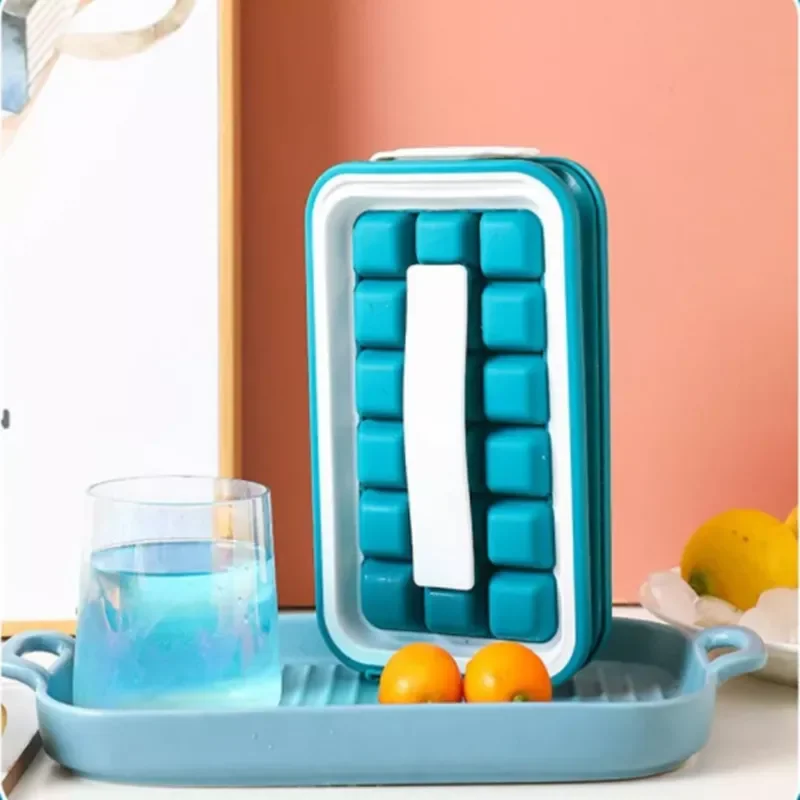 Foldable Kettle Storage Ice Box  Beverage Ice Cube Bag Mold 2 in 1 Portable Silicone Ice Ball Maker Tray Household Kitchen