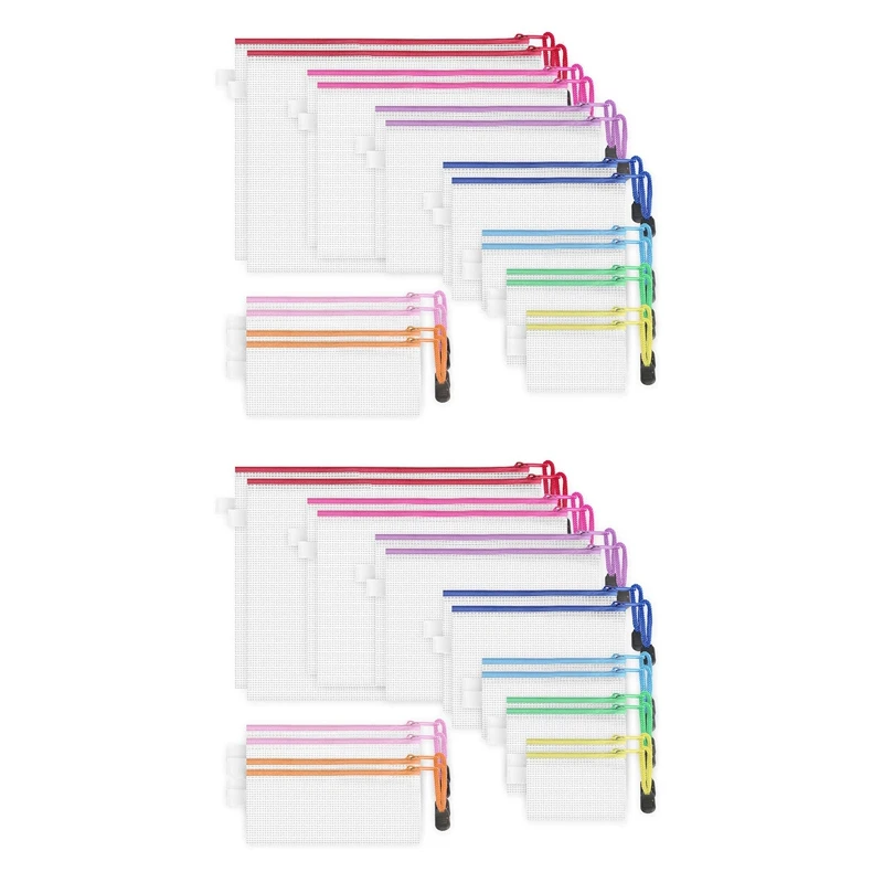 

Сумка сетчатая на молнии, водонепроницаемая сумка для документов, 8 размеров (9 цветов), 36 шт./упаковка