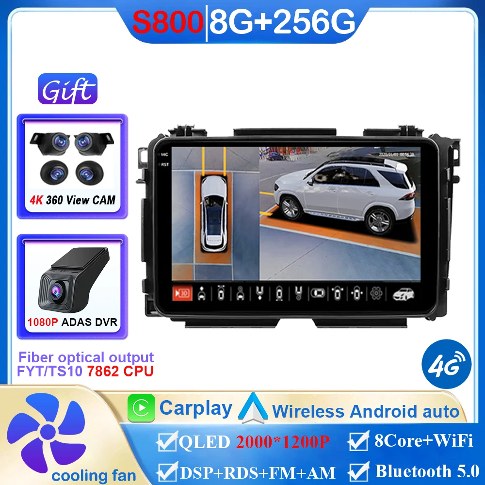 

Для Honda Vezel HR V HRV XRV 2015 2016 2017 2018 2019 2020 Автомобильный радиоприемник Android 14 Мультимедийный стереоплеер GPS-навигация Carplay