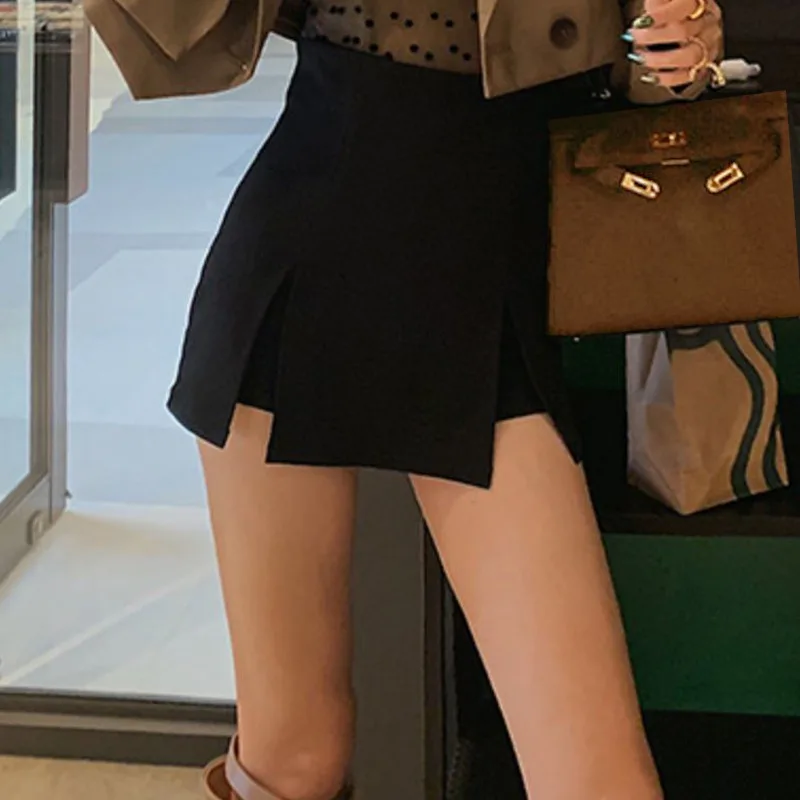 CX 2021 новый летний женский черный костюм с высокой талией юбка шорты дизайн