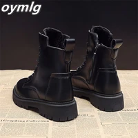 thick soled boots womens 2022 new autumn all match trendy short barreled thin and high height boots womens boots
