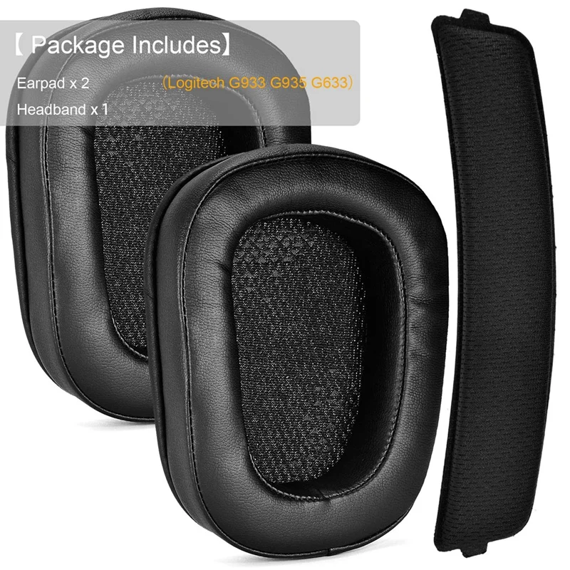 Фото 2 пары, кожаные амбушюры для наушников Logitech G933 G935 G633 / G 933 G 935 G 633 Artemis №4