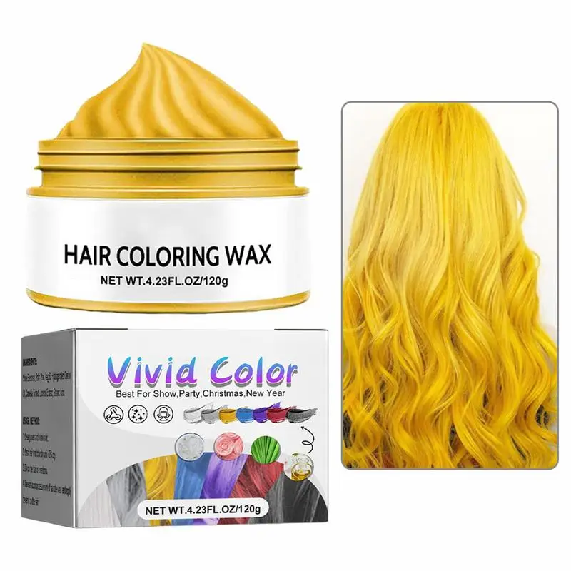 

Воск для временного окрашивания волос, модный травяной воск для окрашивания волос, крем для окрашивания волос, краска для укладки волос, зеленый красный синий фиолетовый серый желтый, 120 г