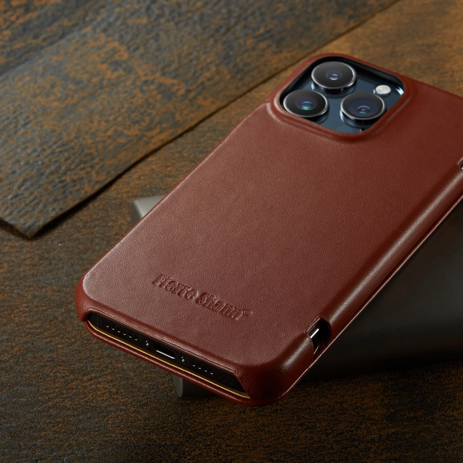 Чехол из воловьей кожи для iPhone 15 Pro Max 14 13 12 Mini 11 XS XR X 8 7 Plus SE 2022 глянцевый откидной