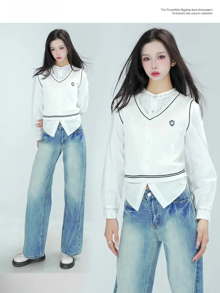 Японская мода Pure Desire for Small People to Wear Тонкий жилет Женский Осень 2024 Новый вязаный