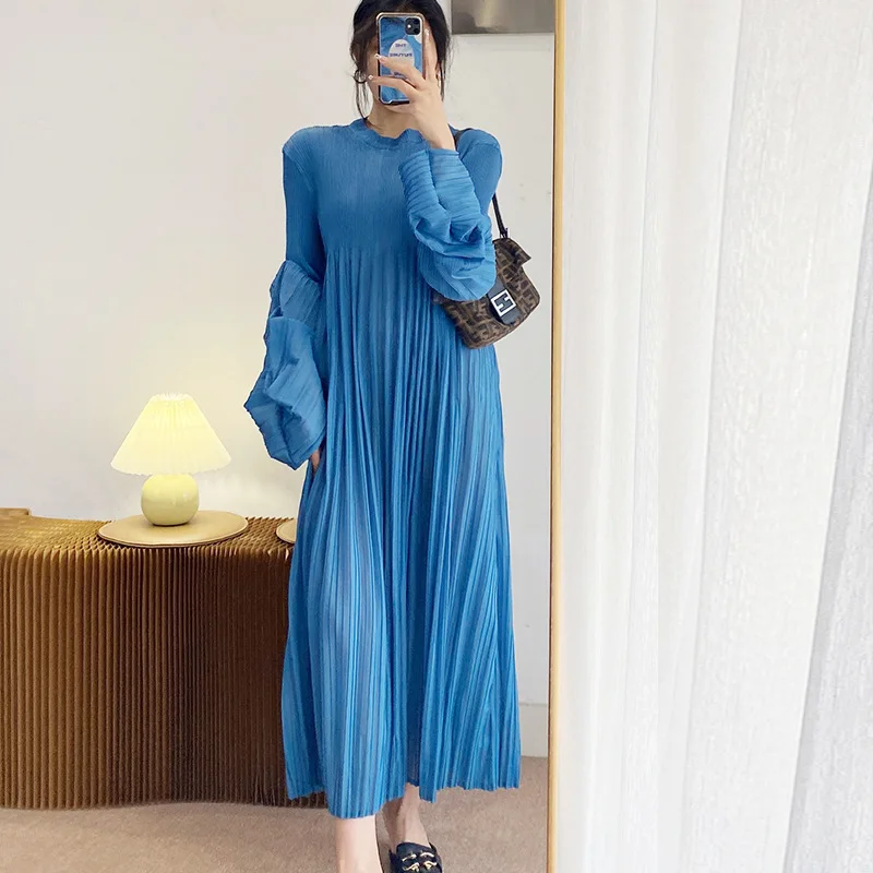 

Платье, Длинная элегантная женская юбка высокого качества, Новая женская Свободная плиссированная юбка высокого качества