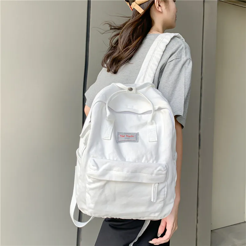 

JOYPESSIE New Fashion Men Black Rucksack Lovers Canvas Knapsack Women Shoulder Backpack College Mochila School Bag Teenager