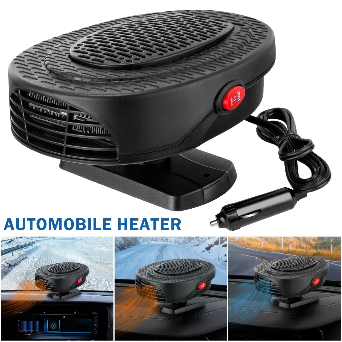 

Новинка 2022, автомобильный дефоггер, Нагреватель 150 Вт, 12 В, автомобильный обогреватель, вентилятор, портативный автомобильный дефростер с 2 в...