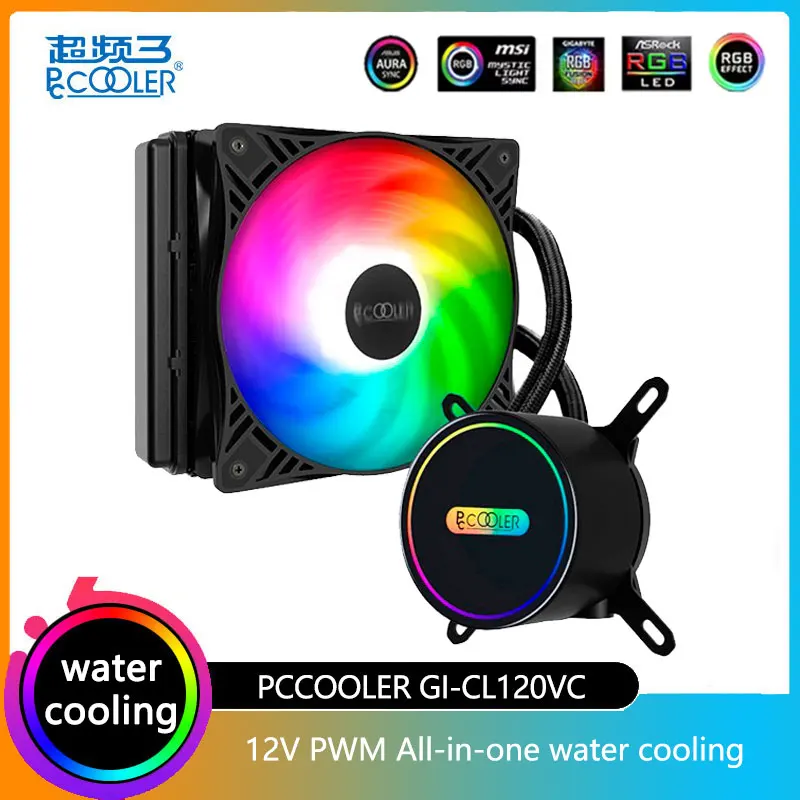 

PCCOOLER GI-CL120VC CPU Water Cooling Radiator (Symphony Light/All-in-One/Support 1200/1700/AM4/Standard Silicon Grease)