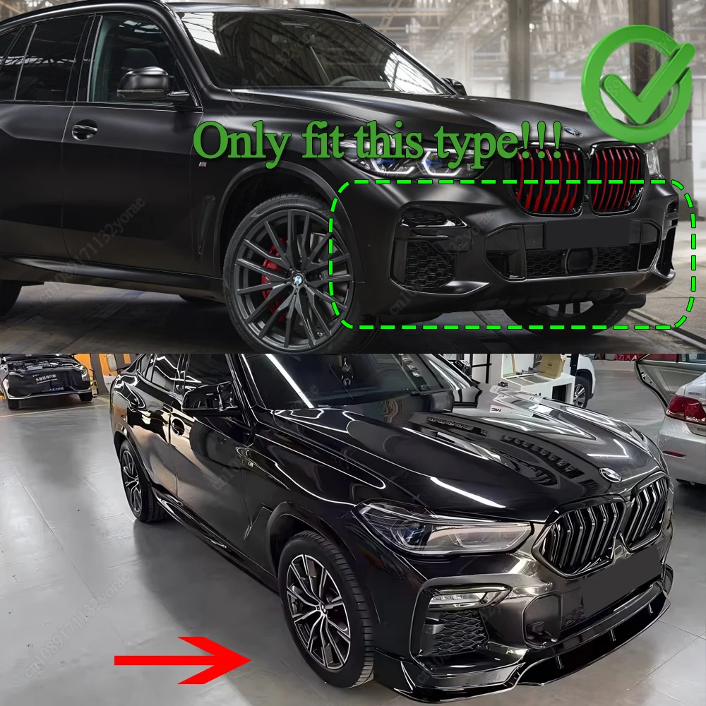 4 шт. для BMW X6 G06 M-Sport 30d 40i 40d 45e M50i M50d 2019-2023 автомобильный передний бампер сплиттер