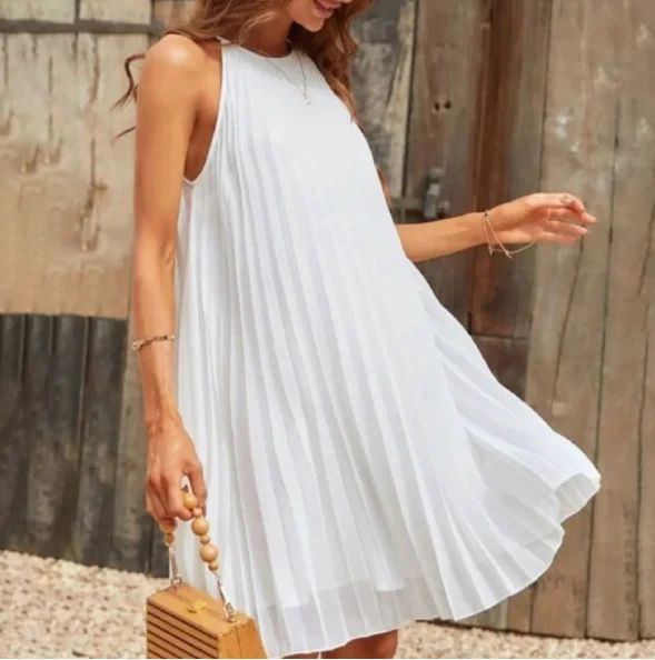 

A-Malachi Traf Dress Pullover Summer Belt Above Knee Polyester a Dresses Traf Official Store Top Fashion