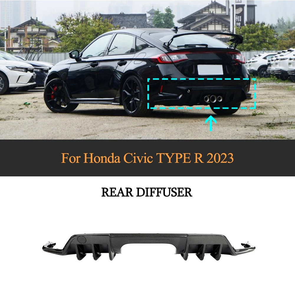 Фото Автомобильные бамперы подходят для Supre High End Upgrade, задний диффузор из углеродного волокна для автомобильных бамперов Honda Civic Type R №3