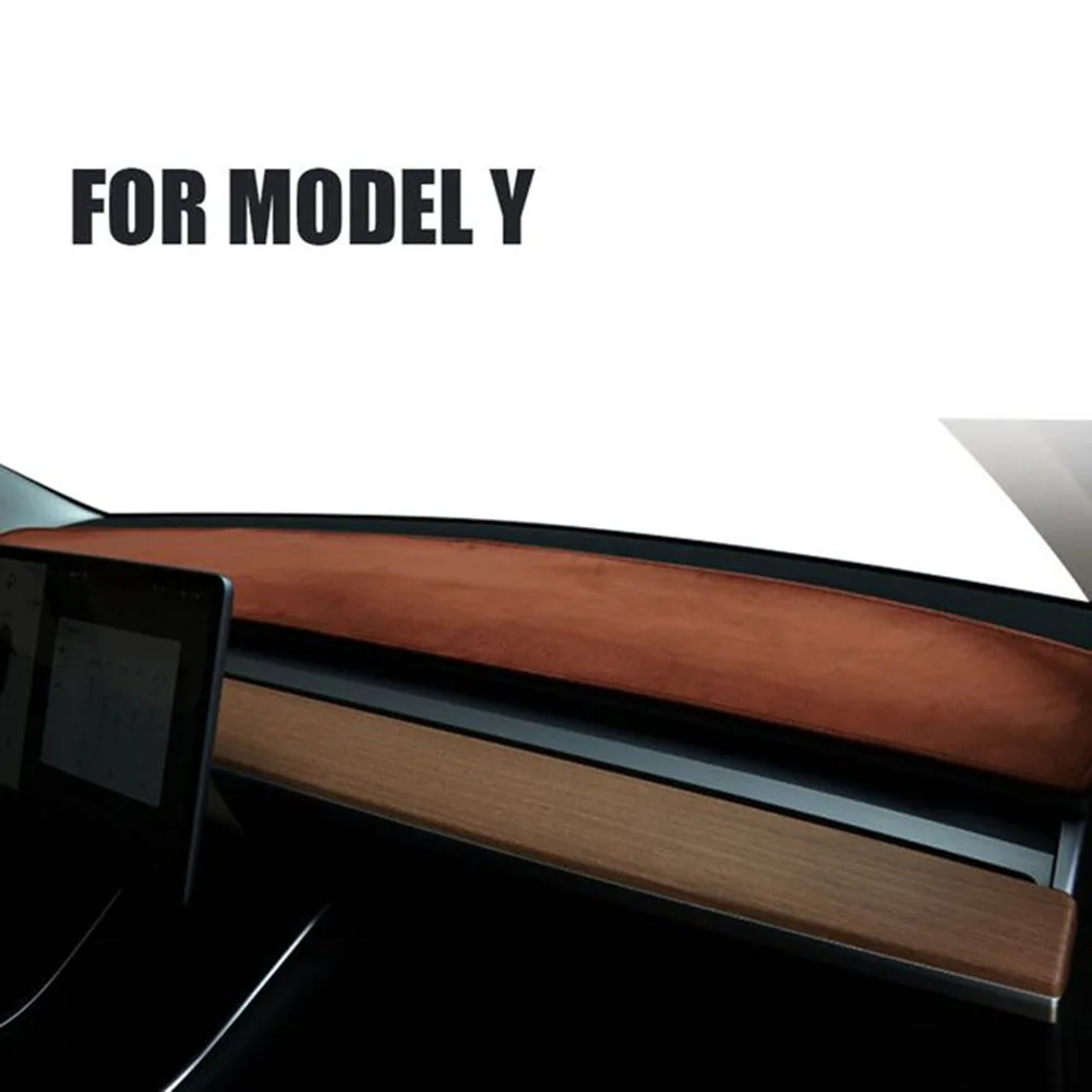 

Mat Dashboard Cover Flannel For Tesla Model 3/Y Light Shield Non Slip Protecter Sunshade Replacement Car Accessories