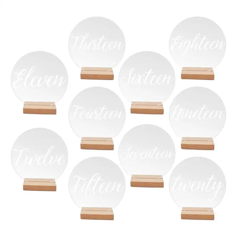 

Акриловые Настольные знаки для свадебной приемной, 10 шт., настольная подставка для цифр со стандартными цифрами для свадеб