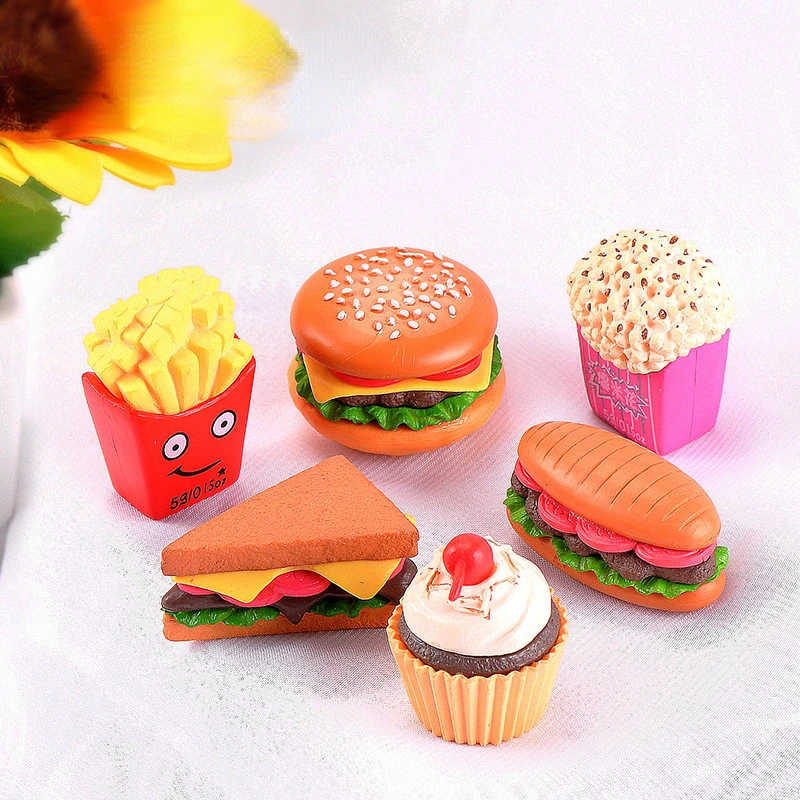 Миниатюрный брелок для ключей с изображением микро-ландшафта гамбургеров суши