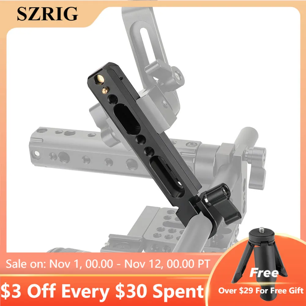 SZRIG Double NATO Rail With 15mm Rod Clamp 1/4" Thread Holes For DSLR 15mm Rod Monitor Led Light Photo Studio Accessory  - buy with discount
