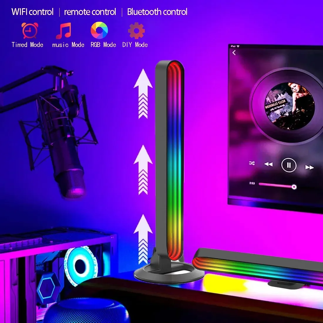 USB Tuya Wi-Fi Зеркало RGB Световая панель Светодиодный музыкальный ритм-управление