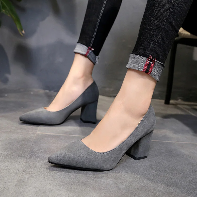 

Sapato feminino/Осенняя Женская рабочая обувь повседневная кашемировая обувь с круглым носком удобная обувь на платформе и низком каблуке WSH3183
