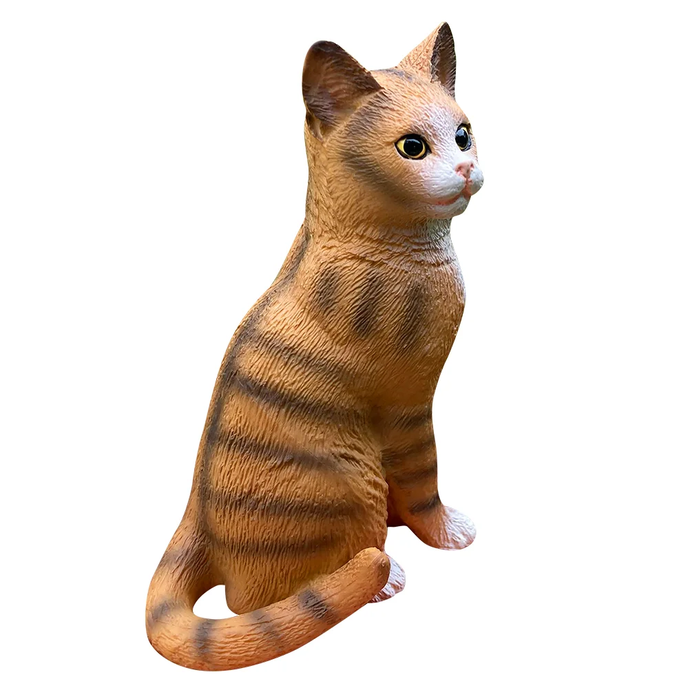 

Lifelike Kitten Statue Lovely Animal Figurine Plastic Craft Pet Cat Statue
