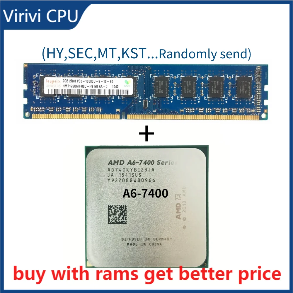 

Двухъядерный процессор DDR3, 2G, 1333 МГц, со стандартами Φ A6 7400 A6 7400K A6 7400B 3,5G, 65 Вт AD740KYBI23JA/AD740BYBI23JA, разъем FM2