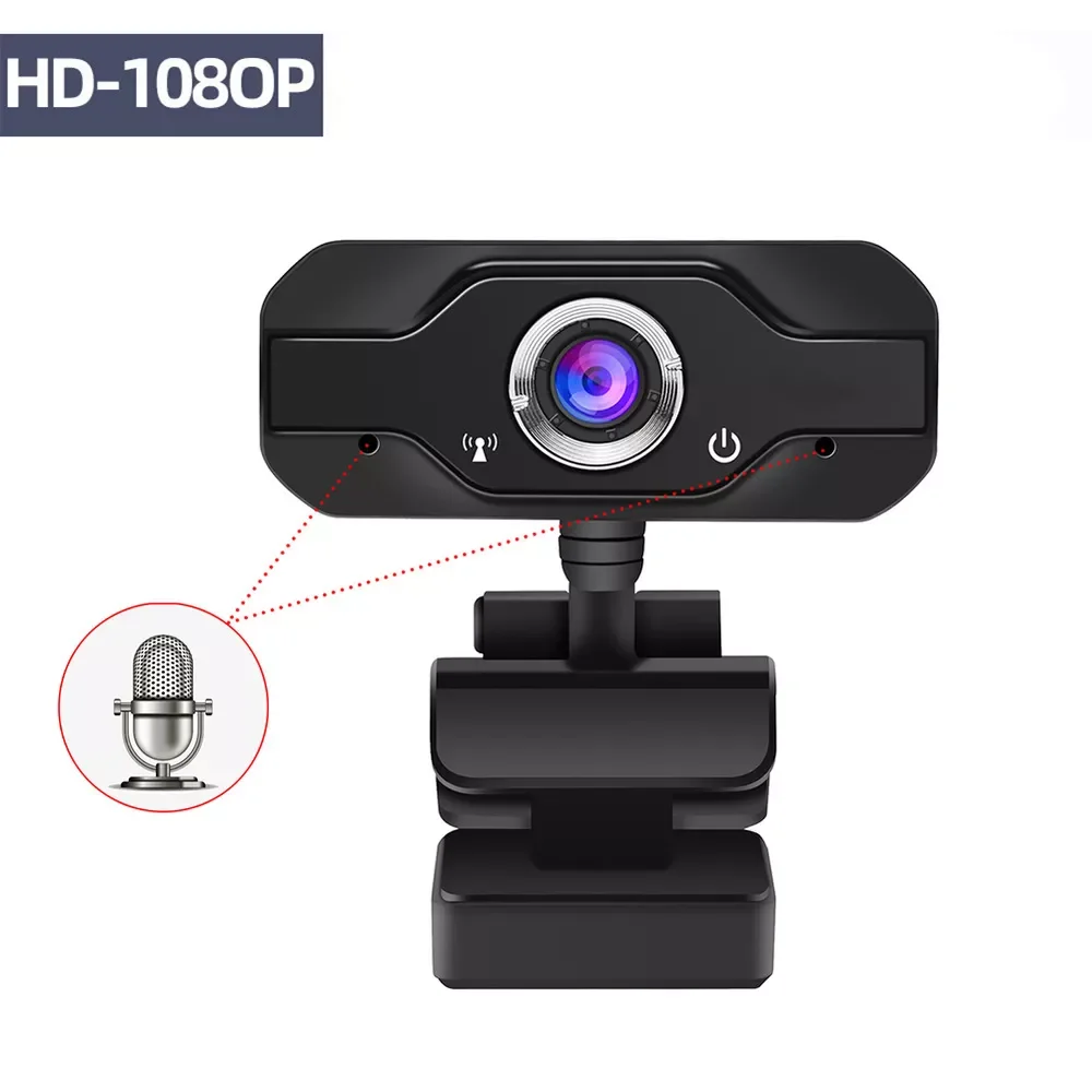 

HD Webcam Built-in Dual Mics Smart 1080P Web Camera USB Pro Stream Camera for Desktop Laptops PC Game Cam For OS Windows10/8