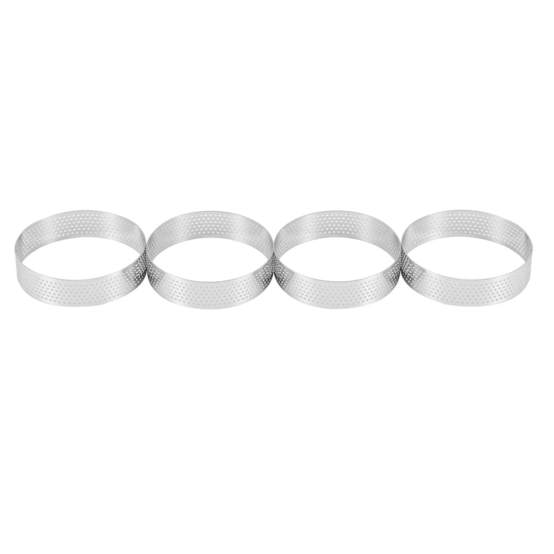 

Circular Stainless Steel Porous Tart Ring Bottom Tower Pie Cake Mould Baking Toolsheat-Resistant Cake Mousse Ring,8Cm