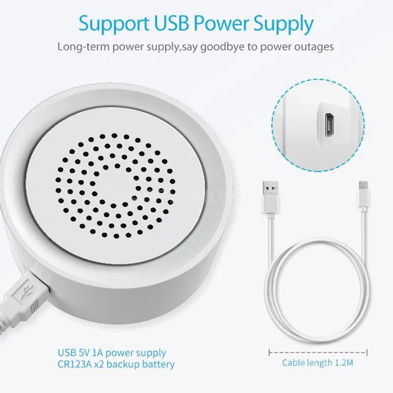 

Temperature And Humidity Sensor Tuya Smart Wifi Wifi For Home Security Tuya Smart 3 In 1 Support Alexa Google Home 100db Sound