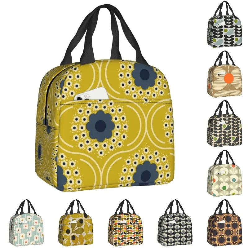 Orla Kiely Bubble Flowers Insulated Lunch Bag for Women Leakproof Scandinavian Thermal Cooler Lunch Tote Beach Camping Travel